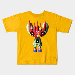 green red mask lonecat Kids T-Shirt